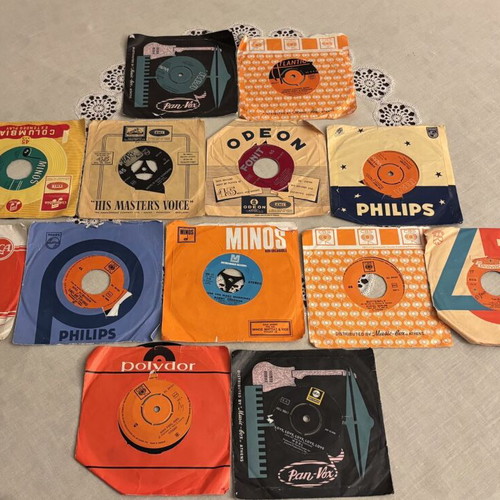 Vinyl record collection used, 89 singles from 60s and 70s