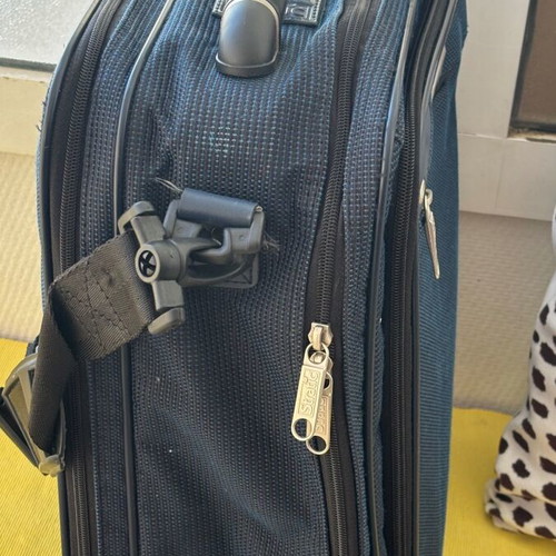 Stratic carry-on suitcase and briefcase bag, black and blue