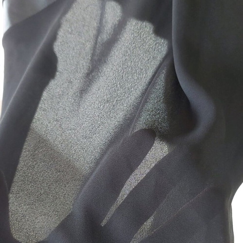 Black fuego asymmetrical blouse with transparency