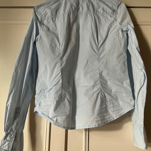 TOMMY HILFIGER, No 6, (XS), women's shirt, classic, sky blue color.