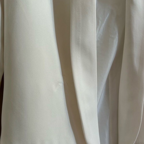 White blazer size S used with shoulder pads and ruched sleeves