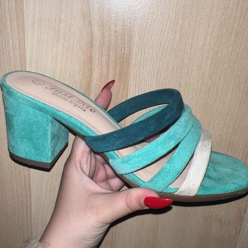 Mules sandals new, turquoise, size 37
