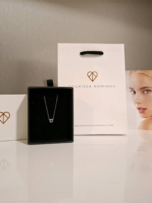 Doukissa Nomikou Solitaire Necklace with Lavender Stone, Silver 925, New