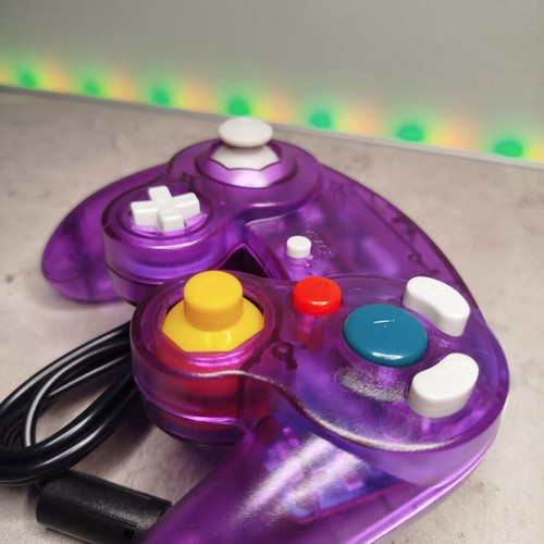 GameCube controller new, transparent purple