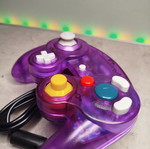GameCube controller new, transparent purple