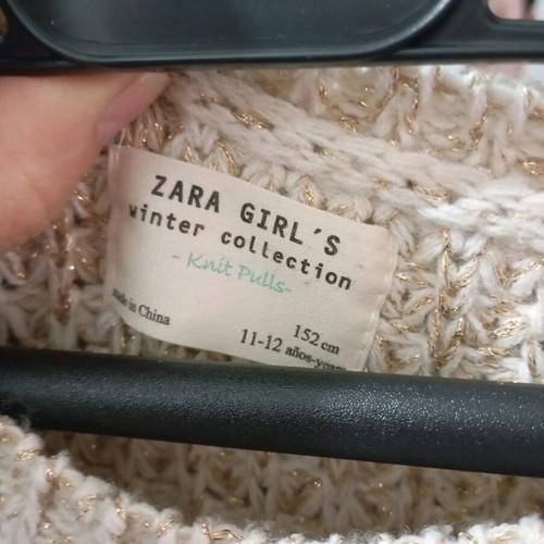Zara knitted sweater like new, size 11-12 years, beige
