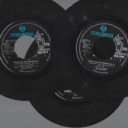 Shadows collectible records used, pack of 3