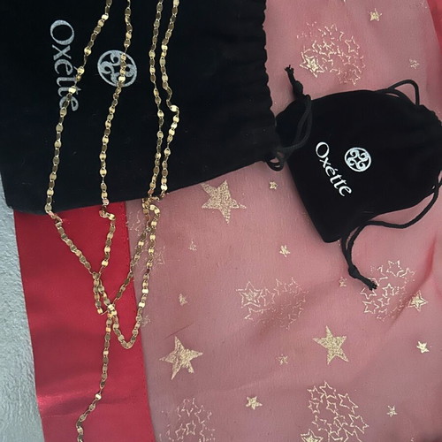 Oxette jewelry set like new, gold necklace and earrings