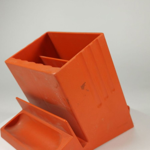 Leitz 5317 Slany Design desk pencil holder used, orange