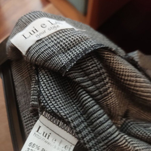 Lui E Lei checked dark grey palazzo pants like new, size L