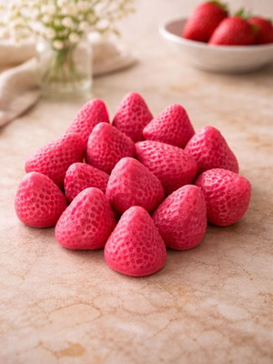 Φραουλίτσες από φυτικό κερί καινούργιες, wax melts 100γρ