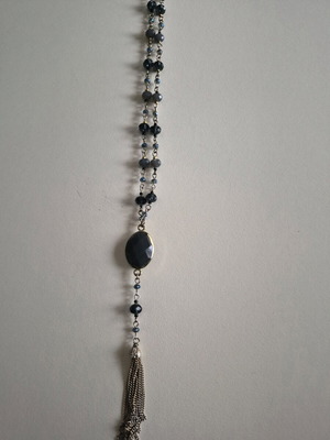 Accessorize long necklace used, blue