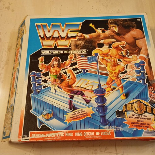 WWF Official Wrestling Ring vintage Hasbro 1990-91 used collectible