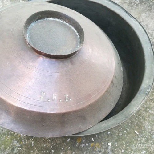 Copper pots used, set of 3 with lids, small, medium, large
