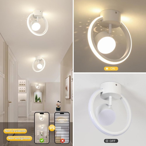 Kuwork LED ceiling lamp 4000K with 90° adjustable arm, like new