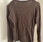 Brown fine knit V-neck jumper used, size S/M by A-Style