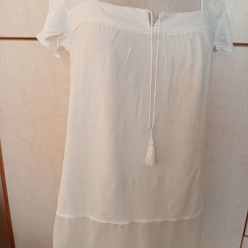 Tunic cotton white with cord Strativarius size XL like new
