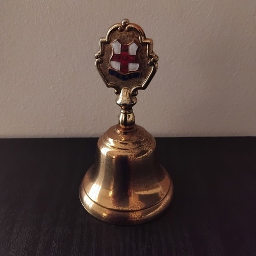 York brass desk bell used, made in England, decorative