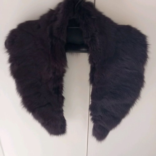 Fur collar purple natural fur new