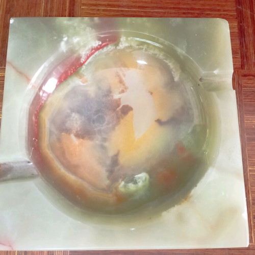 Glass ashtray retro like new with marble colors from onyx
