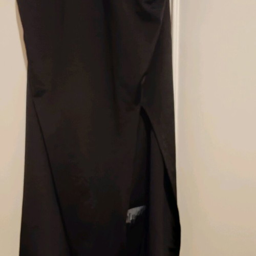 H&M black midi dress with slit, new, stretchy