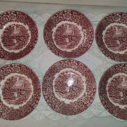 British Anchor Ironstone Memory Line plates like new, set of 6