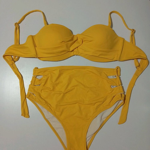 Yellow high-waisted bikini used, size S/M