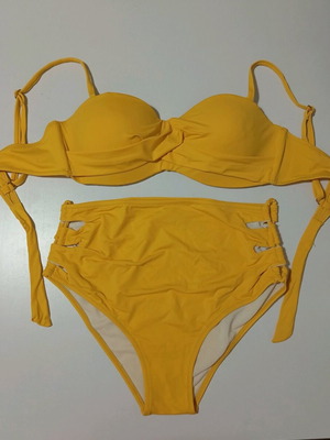 Yellow high-waisted bikini used, size S/M