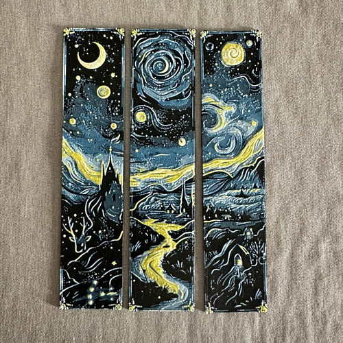 Premium 3D Printed Bookmark Starry Night, new