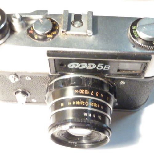 Old Russian FED5B camera used with case