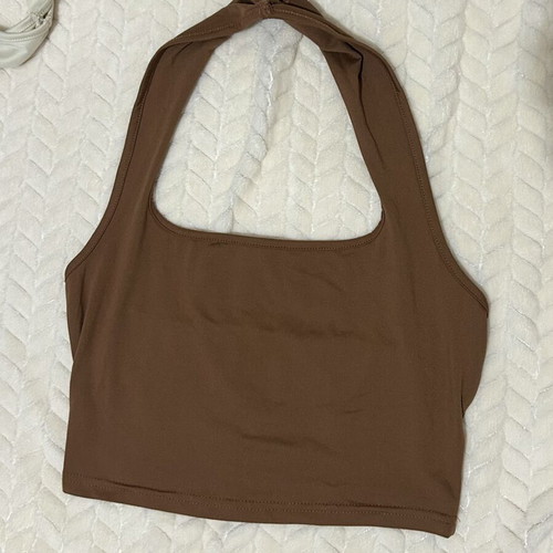Halter top brown, like new, size S