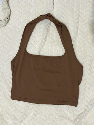 Halter top brown, like new, size S