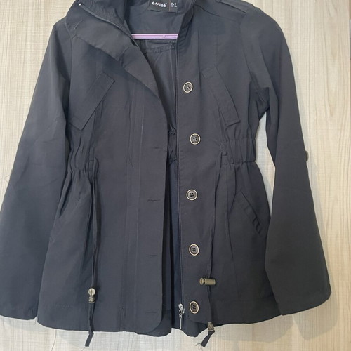 Jacket parka black used, size S, lightweight spring-summer