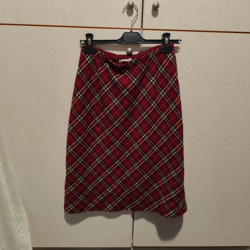 Midi vintage plaid skirt used, multicolor, size S