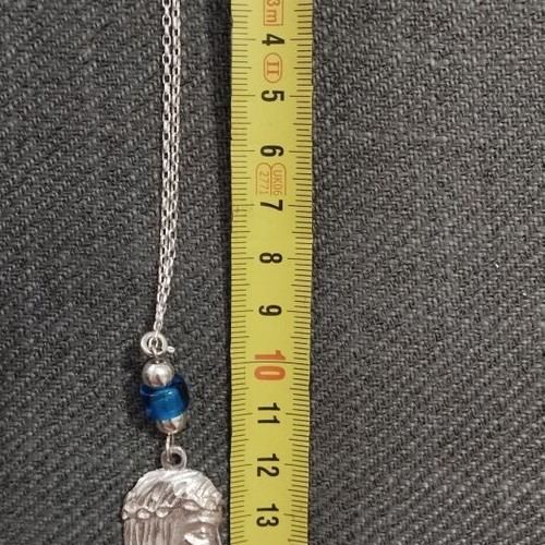 Silver 925 keychain Jesus Christ head with crown of thorns new