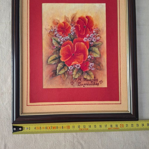 Canvas painting like new with bouquet of flowers
