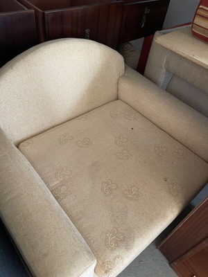 Armchair and three-seater sofa used