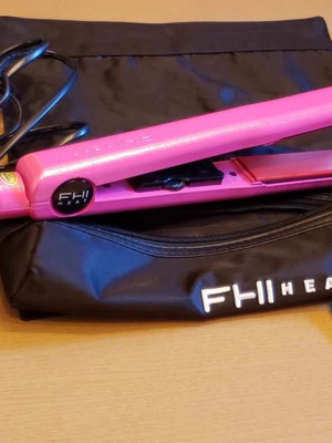 Κεραμική πρέσα μαλλιών FHI ροζ με heat resistant θήκη, σχεδόν καινούρια