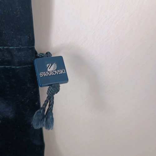 Swarovski pouch used, blue velvet authentic