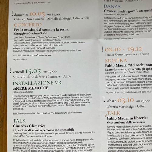 Φυλλάδιο του φεστιβάλ Ephemera Natura renovatur καινούργιο