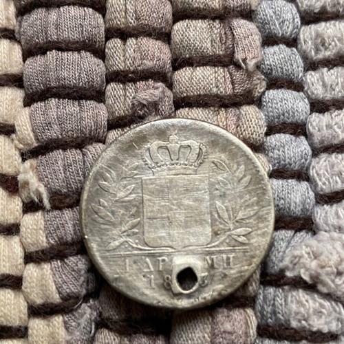 Silver 1 Drachma Coin 1833 Used, King Otto Era