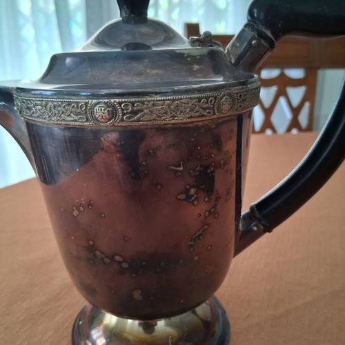 Silver-plated teapot used, English Sheffield, 17×21 cm