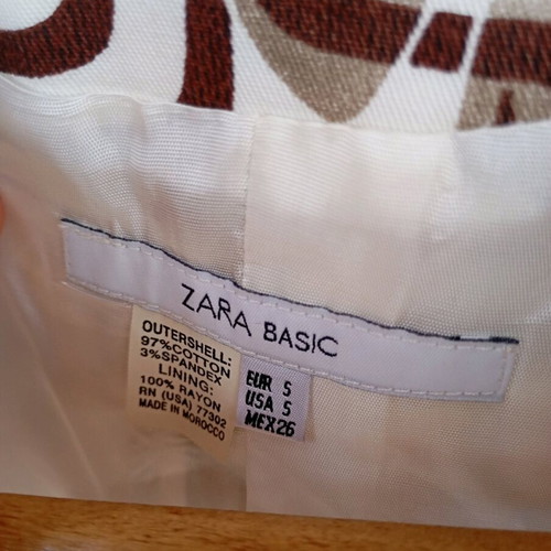 Zara retro 60s jacket with 3/4 sleeve like new brown and yellow