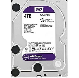 Western Digital Purple 4TB HDD Σκληρός Δίσκος 3.5" SATA III 5400rpm με 64MB Cache για Καταγραφικό