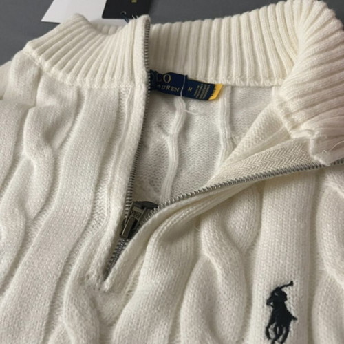 Ralph Lauren Quarter Zip Knit Cream White Size M New 100% Cotton