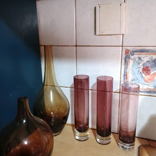 Set of decorative crystal bottles like new, 5 pieces