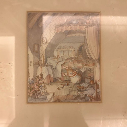 Set of 2 vintage children's illustration frames used