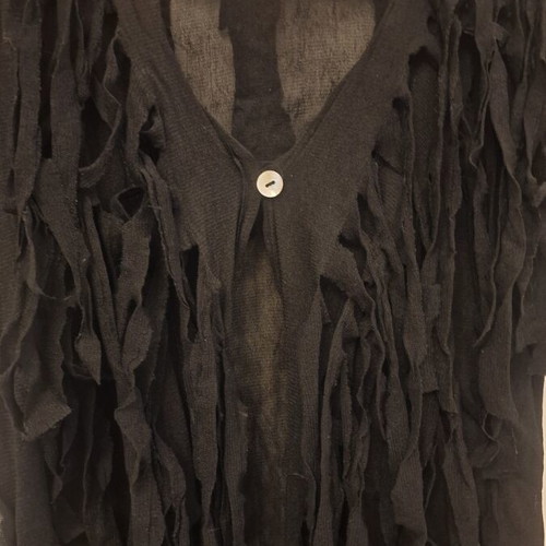 Sheer cardigan with fringes size S like new, black