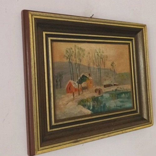 I. Douridis painting 36x30 cm framed