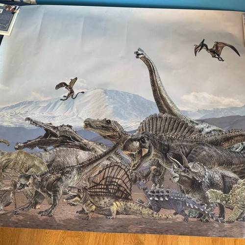 Dinosaur poster like new, waterproofed